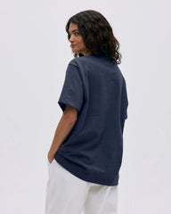 AS Short Sleeve Oversized T-shirt - Midnight Blue/White