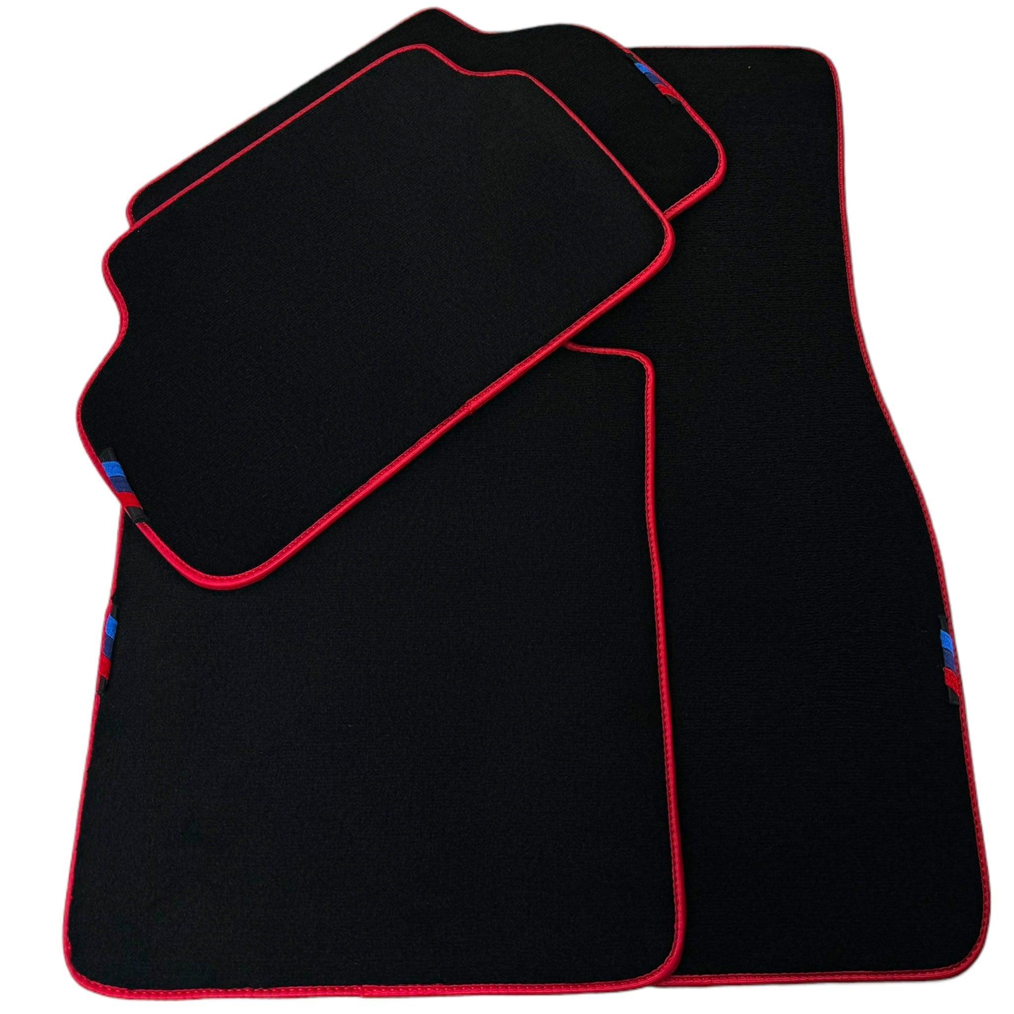 Black Mats For BMW 5 Series E61 Wagon | Red Trim - AutoWin