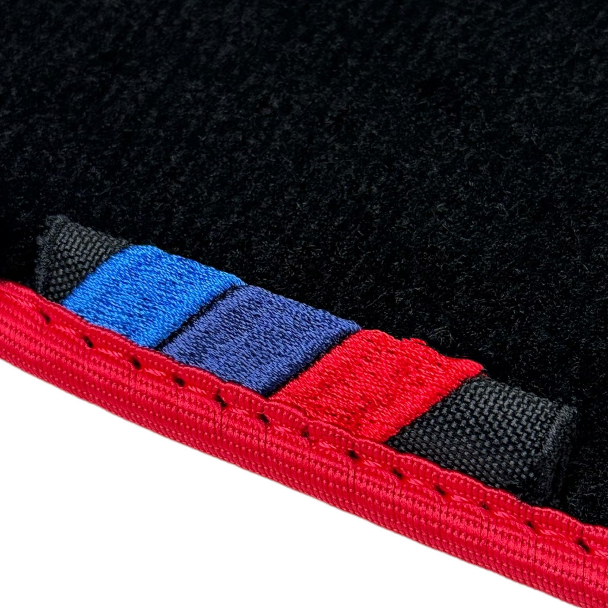 Black Mats For BMW 5 Series E61 Wagon | Red Trim - AutoWin