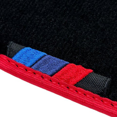 Black Mats For BMW 5 Series E61 Wagon | Red Trim - AutoWin