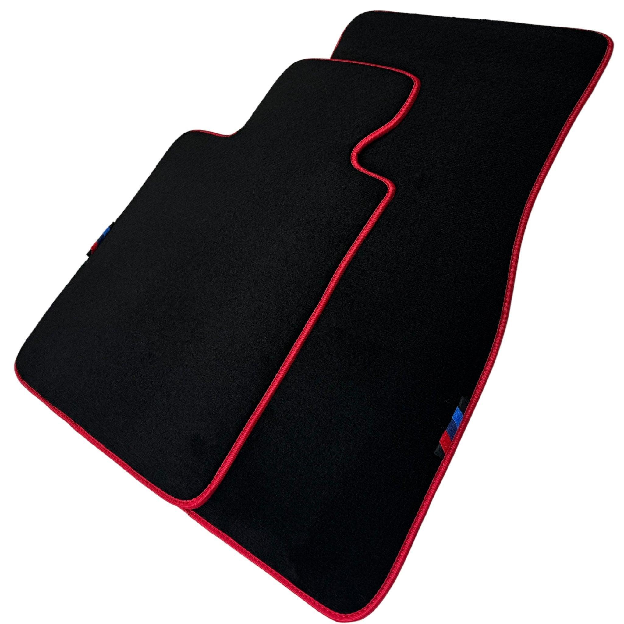 Black Mats For BMW 5 Series E61 Wagon | Red Trim - AutoWin