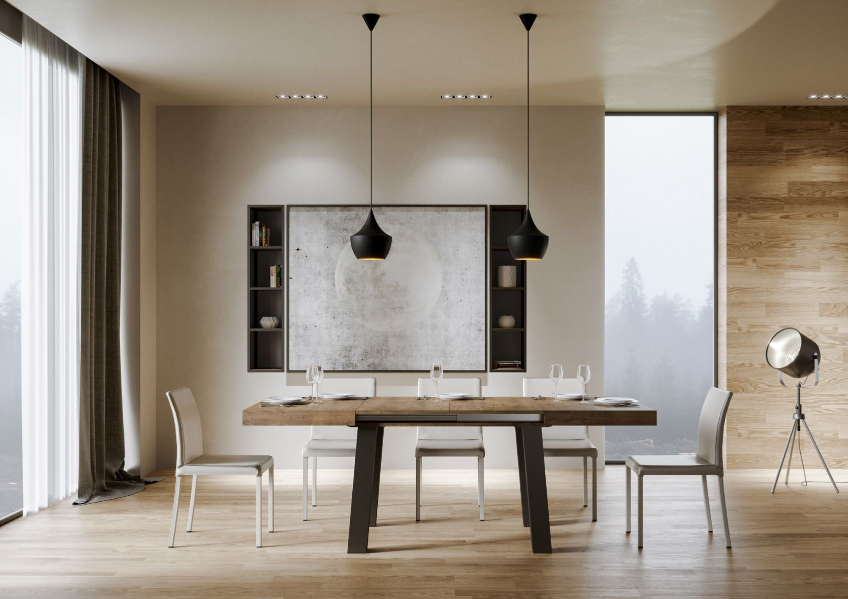 Tavolo "Arezzo" allungabile in legno per sala da pranzo Casa e cucina/Arredamento/Sala da pranzo/Tavoli da sala da pranzo Decor Space - Altamura, Commerciovirtuoso.it