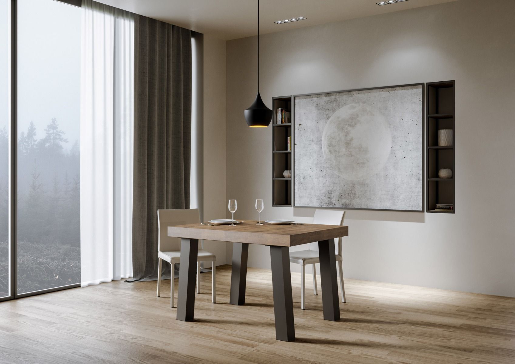 Tavolo "Arezzo" allungabile in legno per sala da pranzo Casa e cucina/Arredamento/Sala da pranzo/Tavoli da sala da pranzo Decor Space - Altamura, Commerciovirtuoso.it