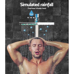 Cefito WElS 8'' Rain Shower Head Set Square High Pressure Wall Arm DIY Chrome - Magdasmall