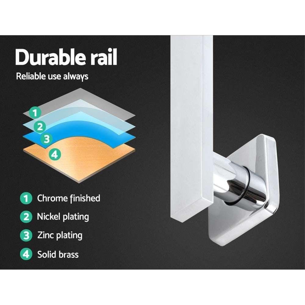 Cefito WElS 8'' Rain Shower Head Set Square High Pressure Wall Arm DIY Chrome - Magdasmall