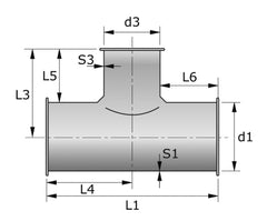 Metu-Form Abzweigstück 90° (Parallelflansch-System) NW 250/224
