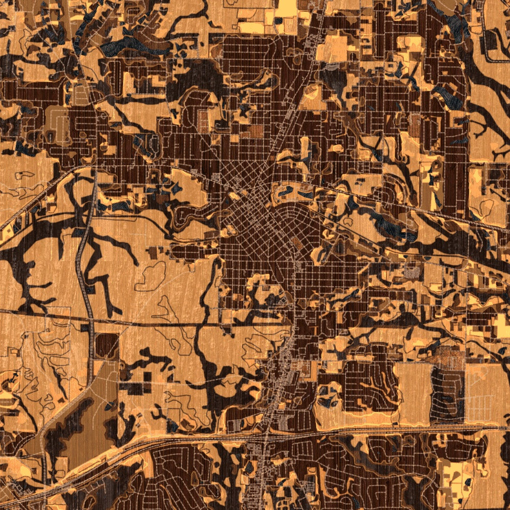 Crestview Florida Map Print in Ember Style Zoomed In Close Up Showing Details