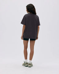 Varsity Short Sleeve Oversized T-shirt - Coffee Bean/White