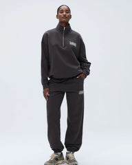 Trail Oversized Funnel Neck Zip Sweatshirt - Washed Coffee Bean/Marshmallow White