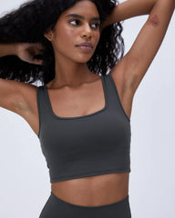 Ultimate Square Neck Bra - Graphite Grey