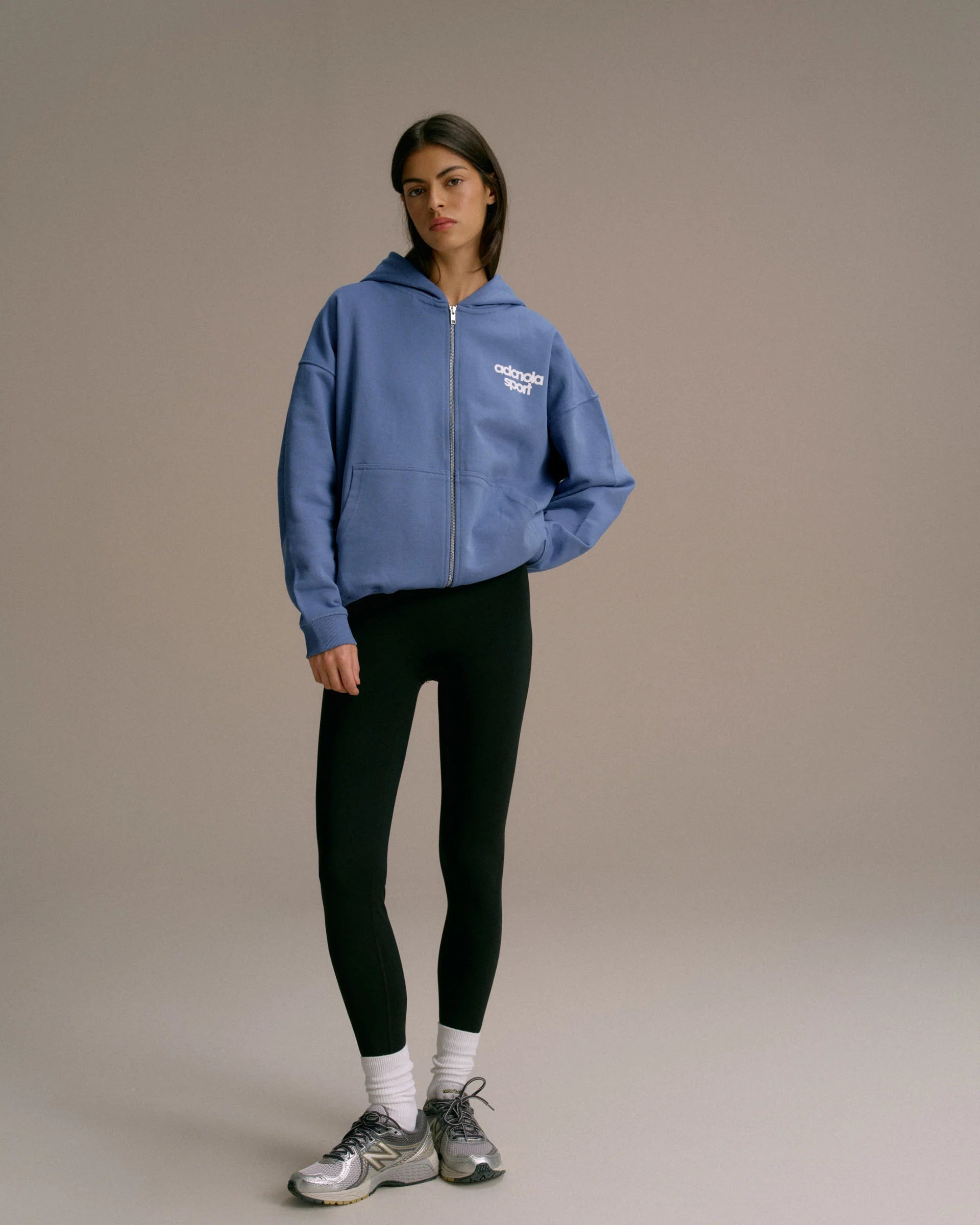 AS Bold Oversized Full Zip Hoodie - Vintage Blue/Marshmallow White