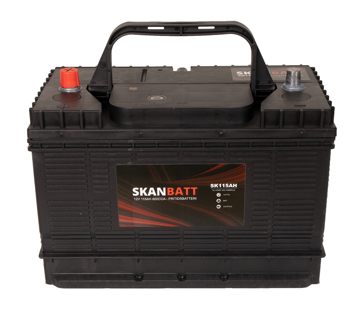Skanbatt Fritidsbatteri 12V 115Ah 800Cca +Midtstilt label detail