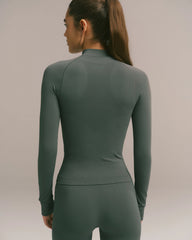 Seamless Zip Up Top - Sea Green