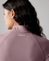 Ultimate Long Sleeve Seam Detail Zip Up Top - Dusk Purple