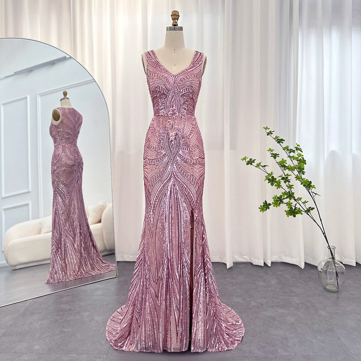 Ariel Pink Sequin Mermaid Dress