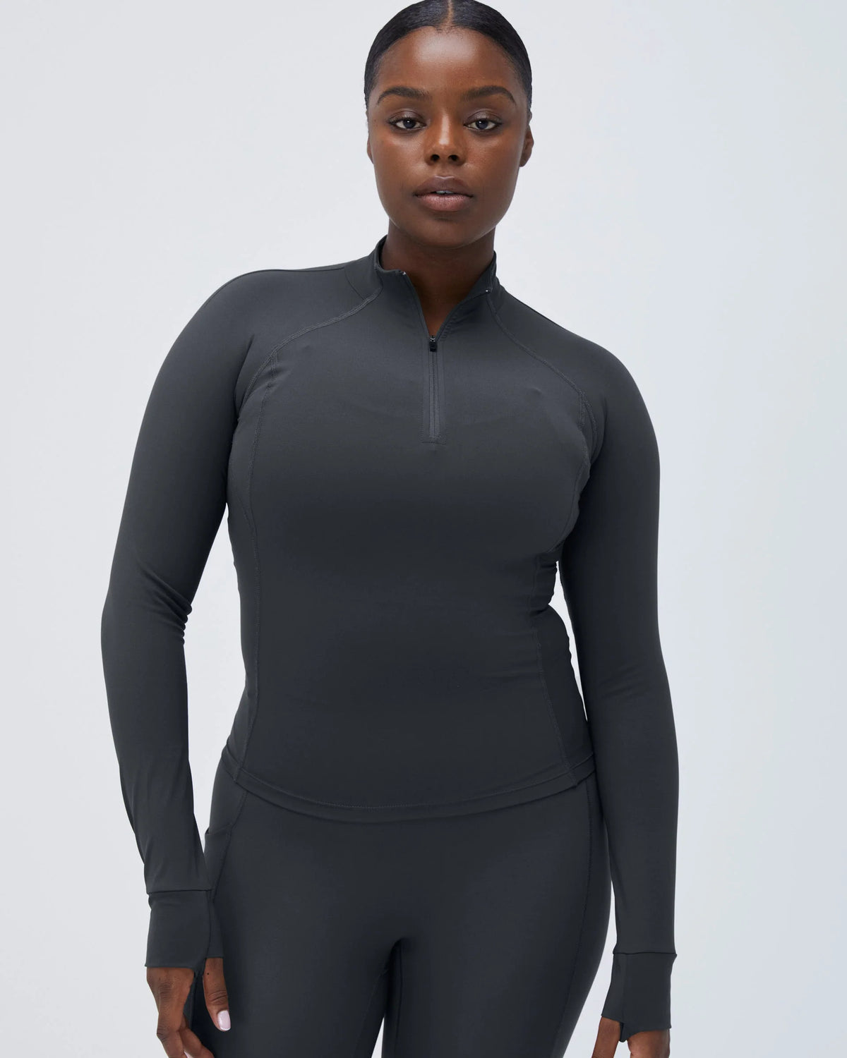 Ultimate Long Sleeve Quarter Zip Top - Graphite Grey