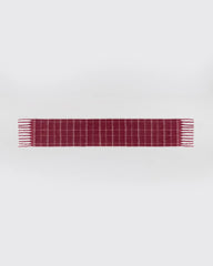 Brushed Checked Scarf - Berry Red