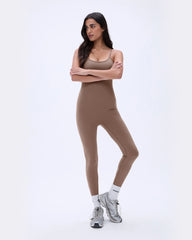 Ultimate Low Cross Back Unitard - Pebble Brown