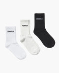 3 Pack Socks - White, Black, Grey