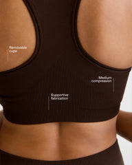 Classic Seamless Racer Back Bra - Chocolate Brown
