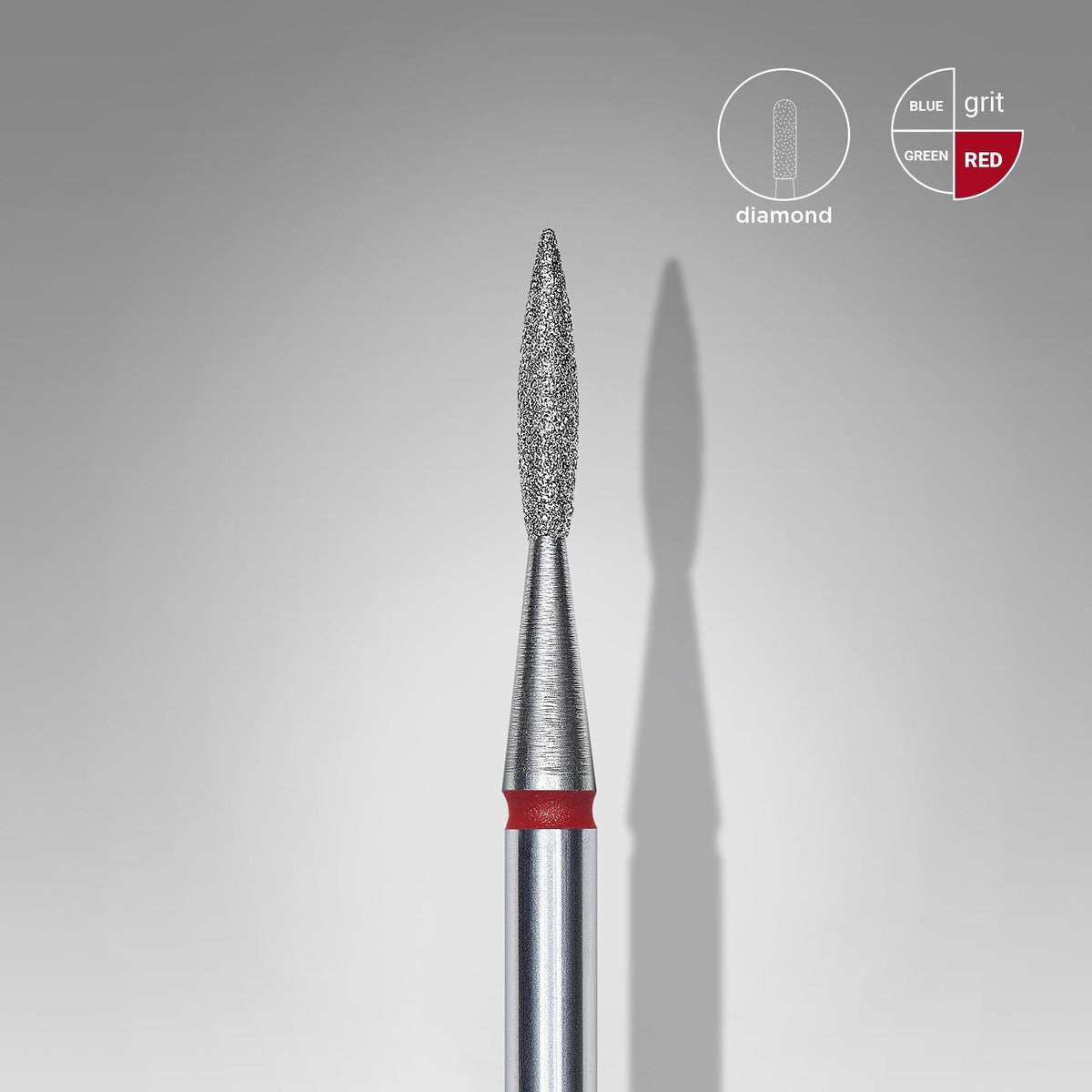 Staleks Elmas Sivri Alev Freze, Kırmızı, Çap 1,6 mm, Çalışma Kısmı 8 mm
