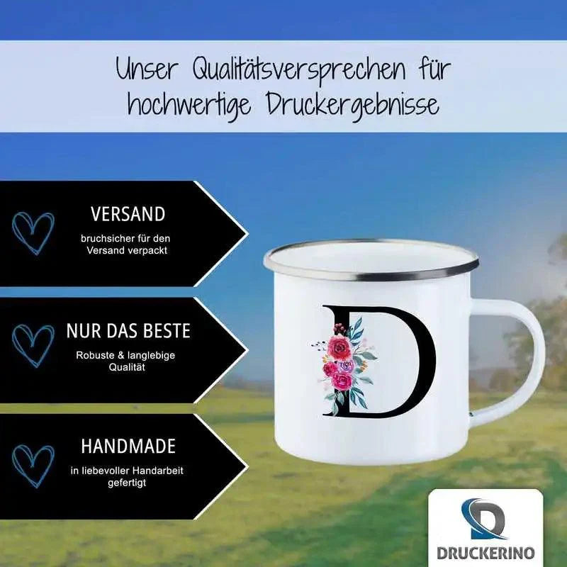 Emaille Tasse mit Namen | Motiv 2 | Darja - Druckerino