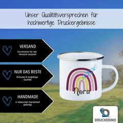Emaille Tasse mit Namen | Motiv 4 | Nora - Druckerino