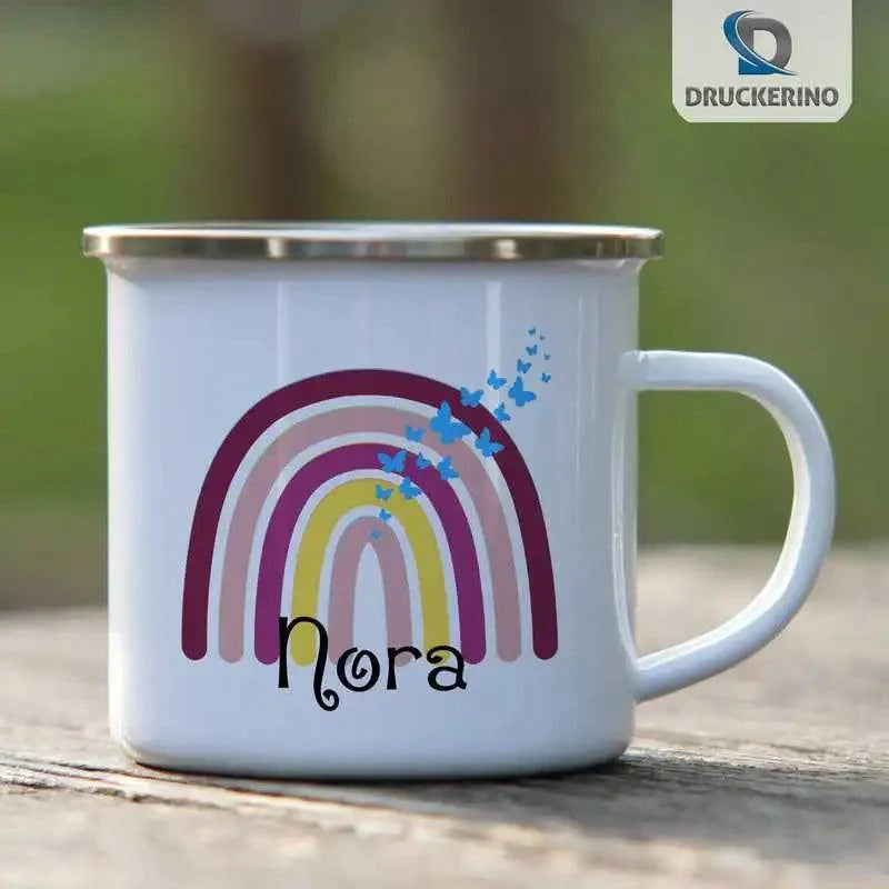 Emaille Tasse mit Namen | Motiv 4 | Nora - Druckerino