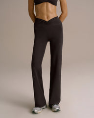 Ruched Front Yoga Pant - Coffee Bean