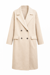 Manteau long double boutonnage coupe droite
