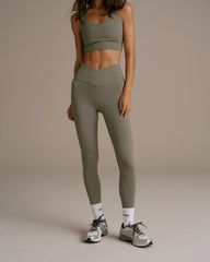 Ultimate Wrap Over Leggings - Olive Green