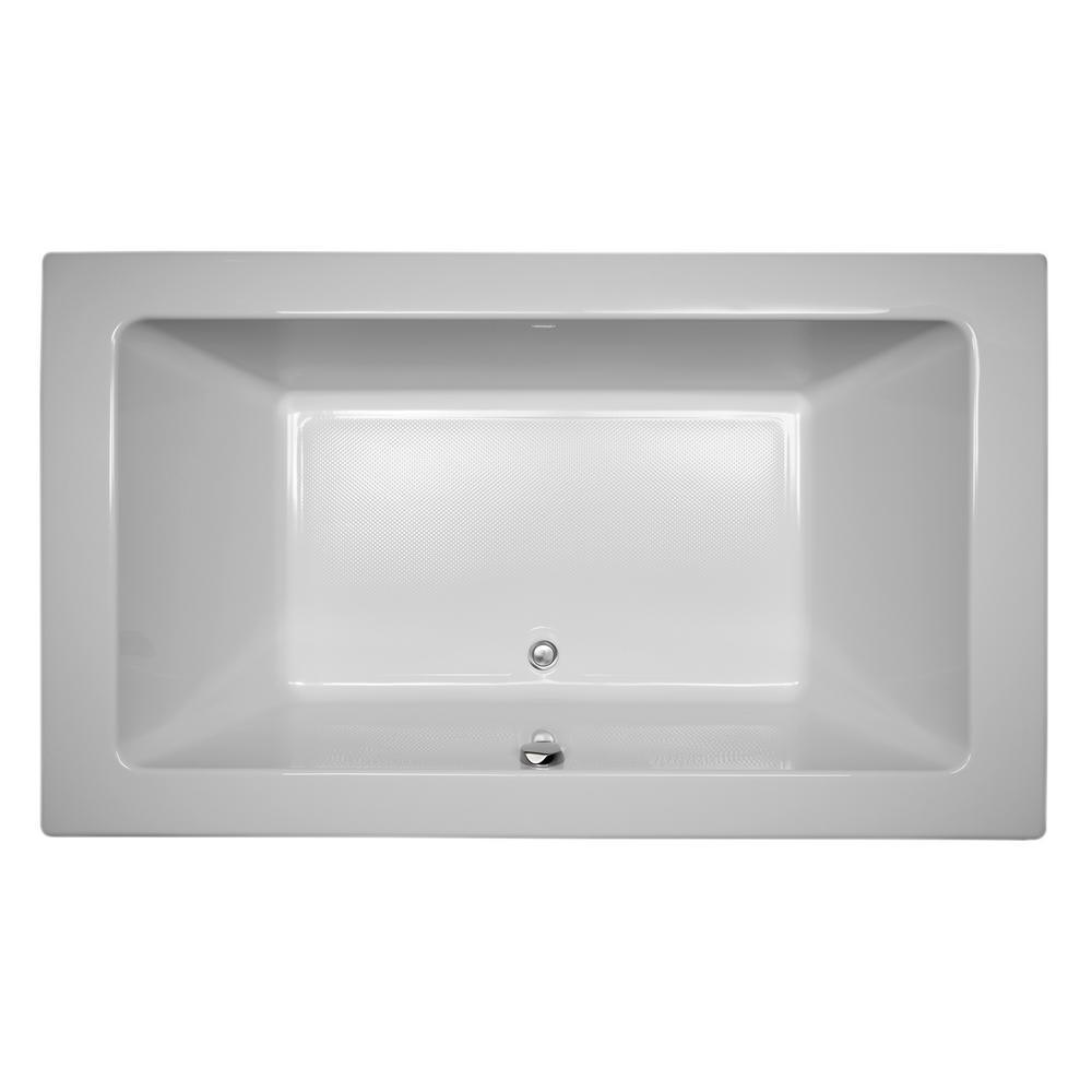SIA 72 in. x 42 in. Acrylic Rectangular Drop-in Soaking Bathtub in White - Super Arbor