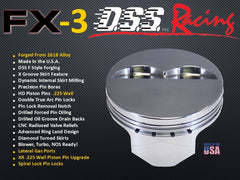 2303-4040 383 Small Block Chevy FX Series -16cc    Dish Top SBC 23 Degree Forged Piston Set 4.040 inch bore   COMP HEIGHT:  1.425"