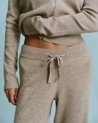 Knit Straight Leg Trousers - Sand