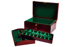 The House of Staunton *NEW* Fitted Coffer Chess Box - Red Burl - Crown Humidors