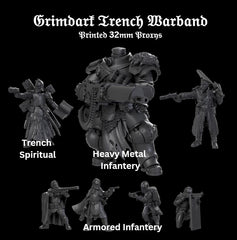 Grimdark Trench Proxy Warband –  | 32mm Tabletop Army Starter A
