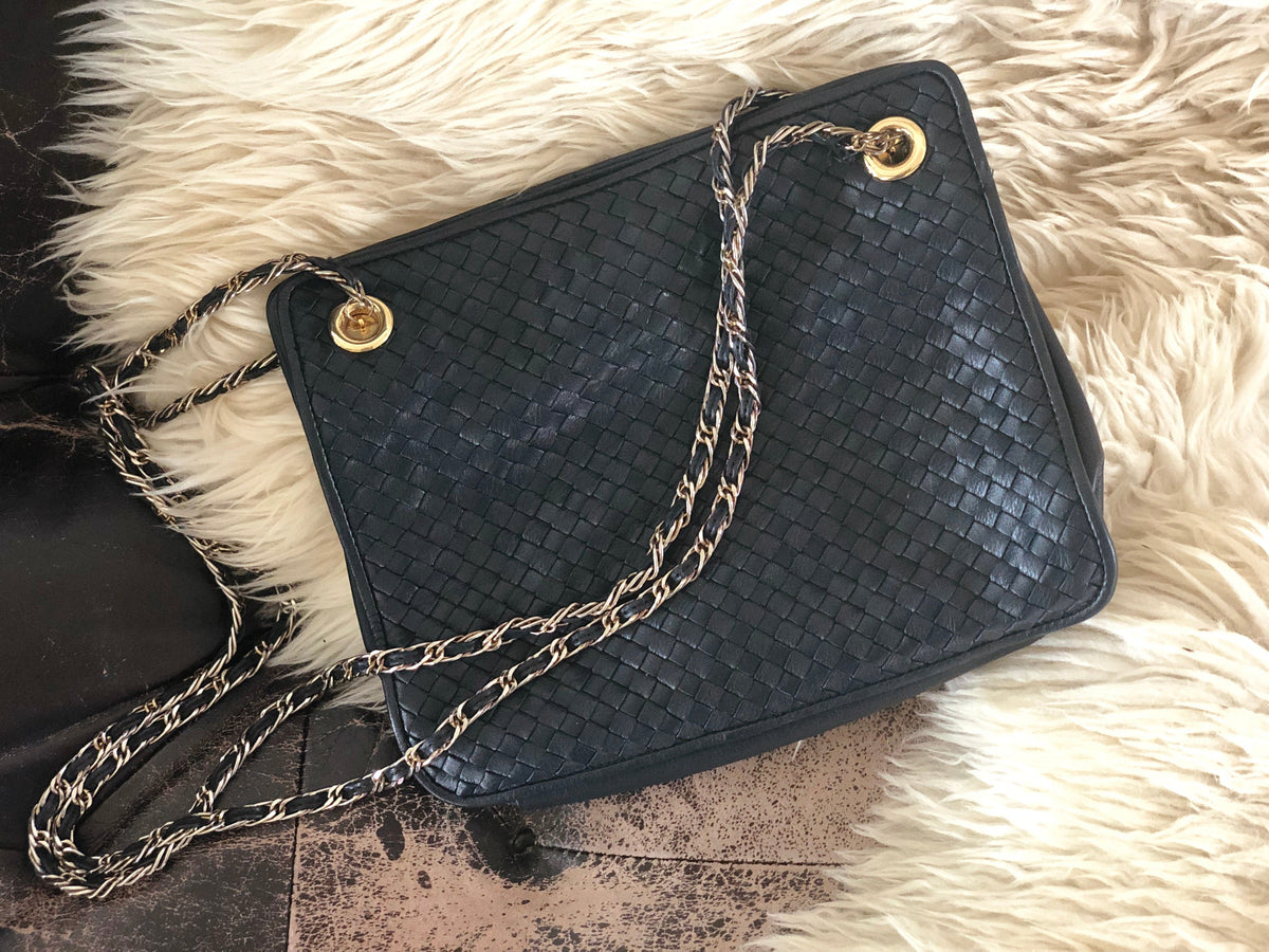 Vintage Ganson woven leather bag