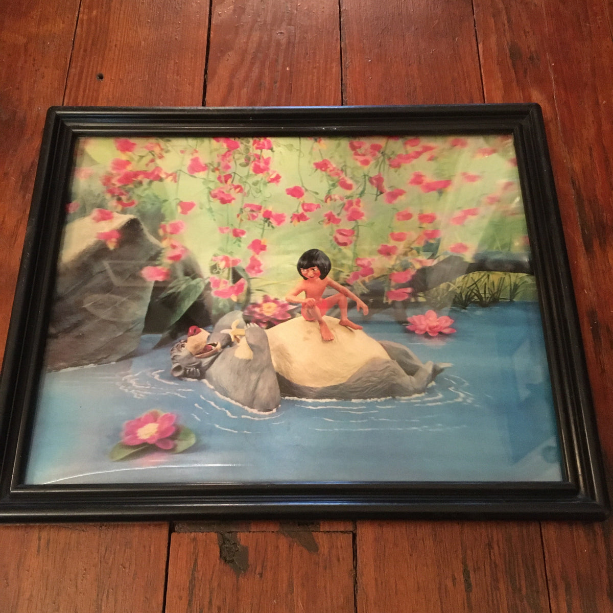 1967 Framed Lenticular 3D Jungle Book Plate