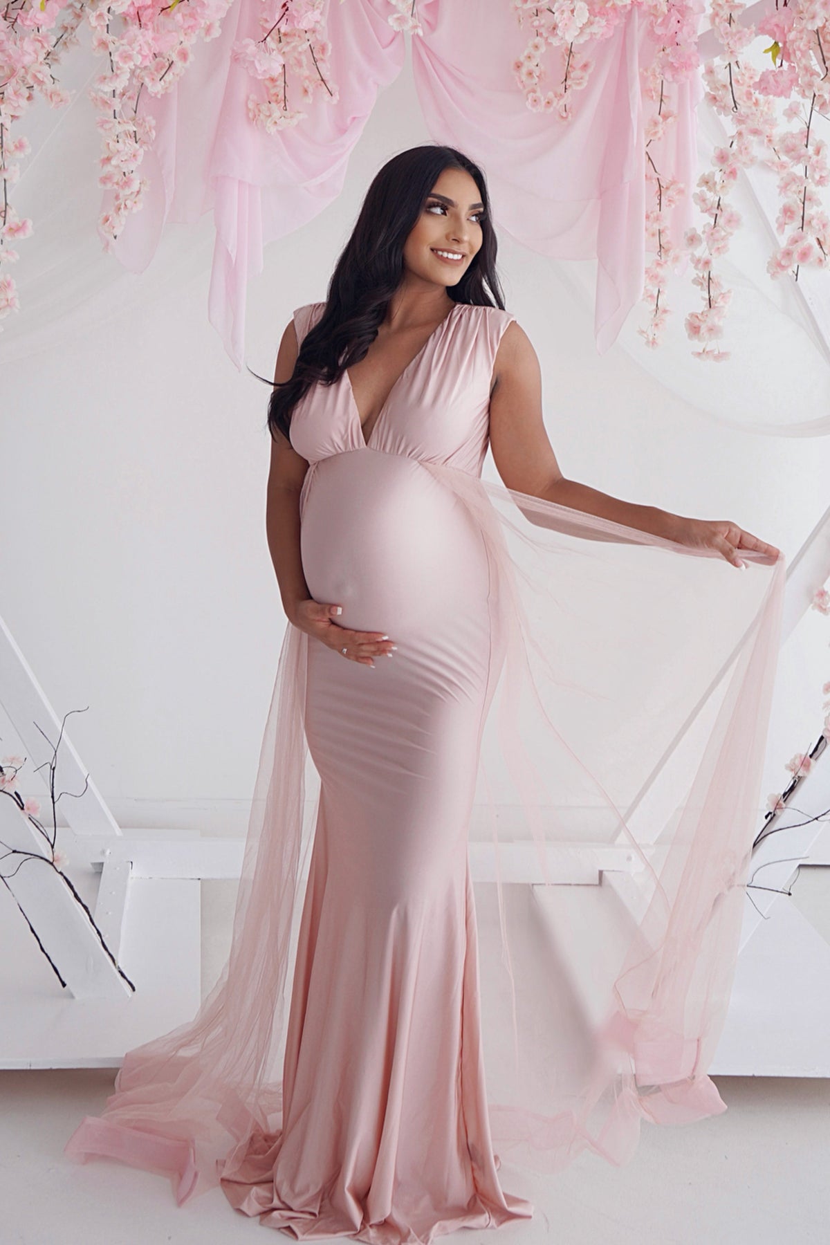 Isabella Maternity Gown - Dreamy Pink