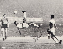Pele signed Brazil Bicycle Kick 16”x20” photo