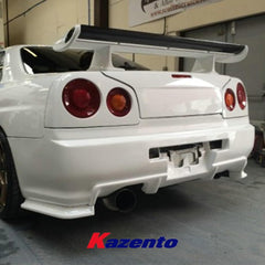 Kazento For Nissan Skyline R34 GTT (ESB Bumper Only ) FRP Unpaint Rear Bumper Spat Pair