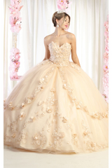 Layla K LK177 Floral Appplique Ball Gown