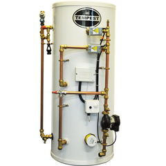 Telford Tempest Pre-Plumbed Heat Pump Indirect Unvented Stainless Steel Hot Water Cylinder - 300 Litre With Built-In 50 Litre Buffer