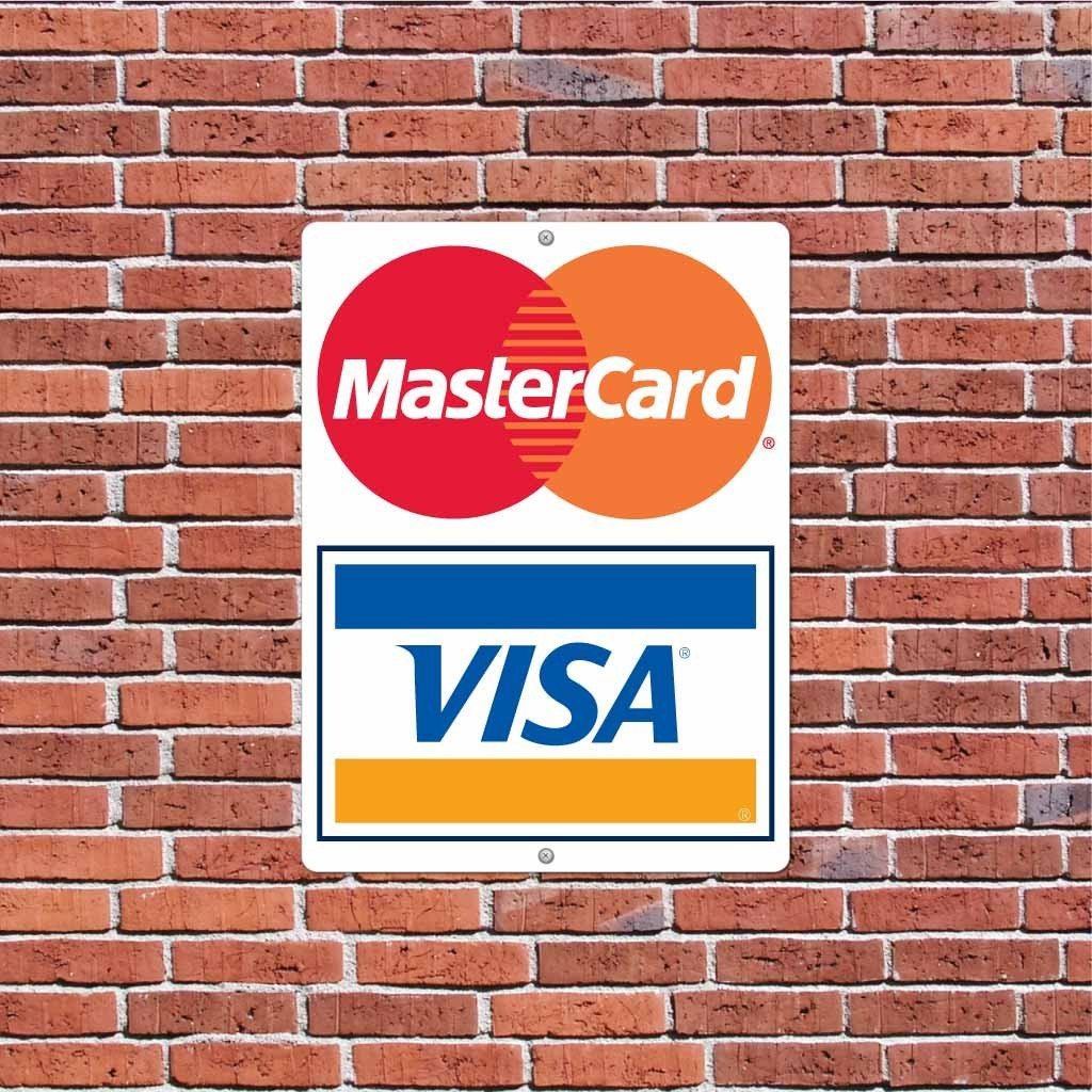 MasterCard & Visa Credit Card Sign or Sticker - #10