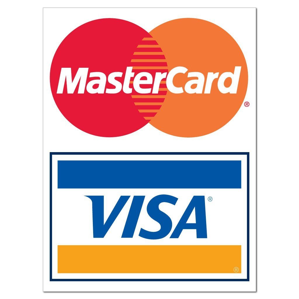 MasterCard & Visa Credit Card Sign or Sticker - #10