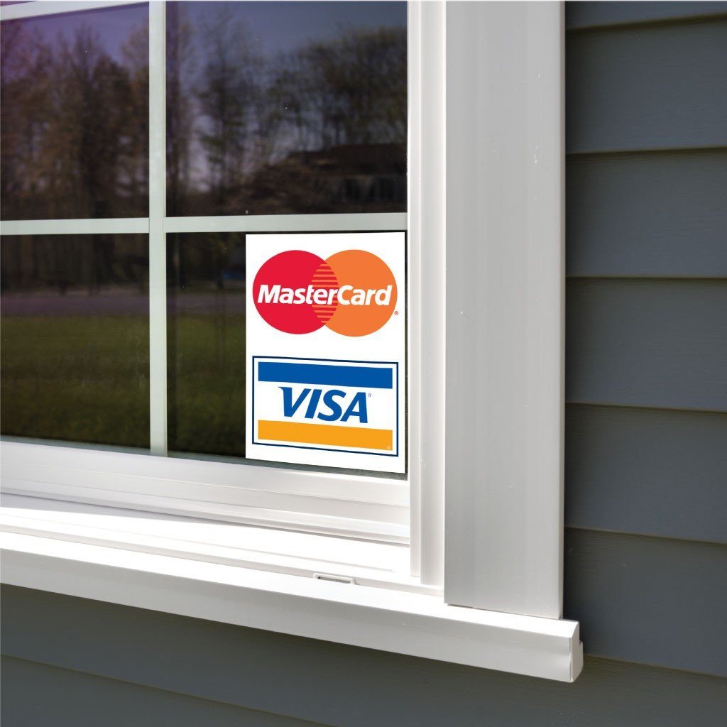 MasterCard & Visa Credit Card Sign or Sticker - #10