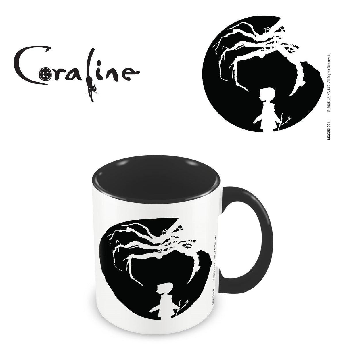 Coraline (Moon Tree) 11oz/315ml Coloured Inner and Handle Ceramic Mug