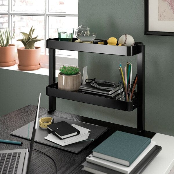 Ikea MITTZON - Desk, ash veneer/black/white, 160x60 cm