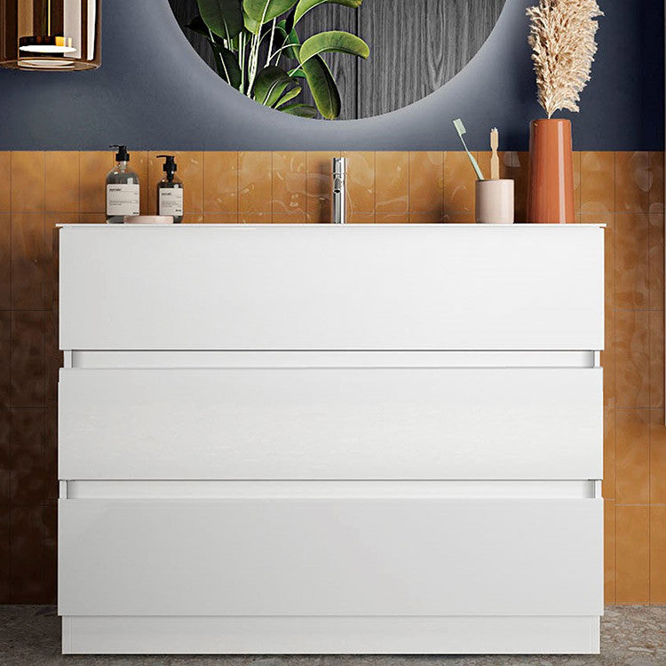 mobile bagno in legno bianco 3 cassetti cm 60 on lavabo