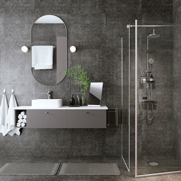 OPPEJEN - Shower screen, glass, 84x199 cm - best price from Maltashopper.com 50410165